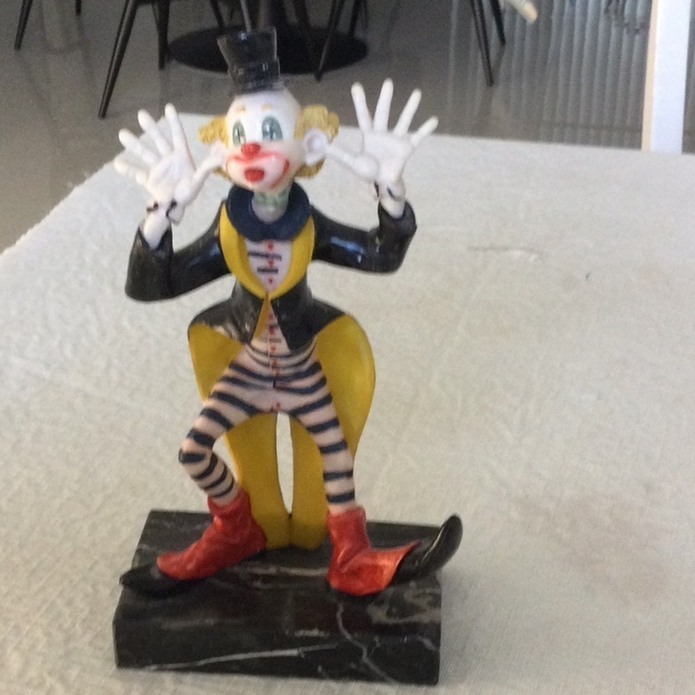 Home Funny Clown stands on a marble bace. It is made in Italy. *